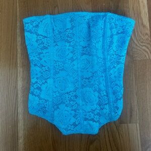 Blue Lace Corset Top
